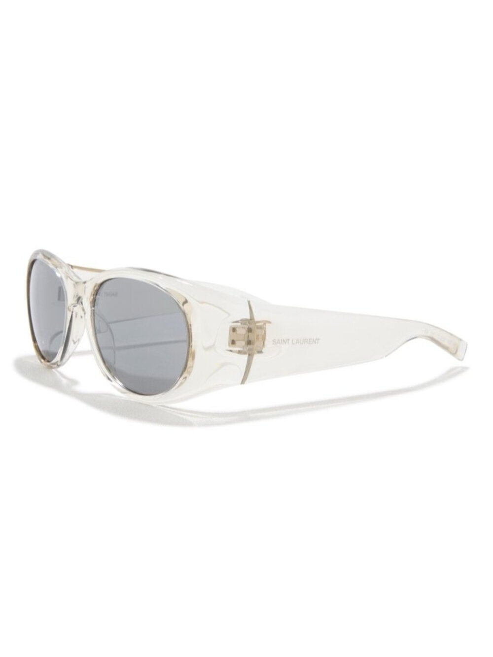 Saint Laurent Transparent/Clear Oval Sunglasses with Silver Lenses - Picture 2 of 10